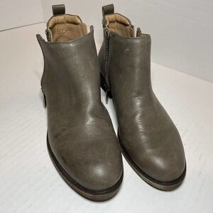FRANCO SARTO LEATHER ANKLE BOOT TAUPE WOMENS SIZE 6